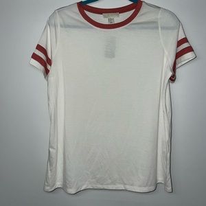 Forever 21 Women's White and Coral T-shirt